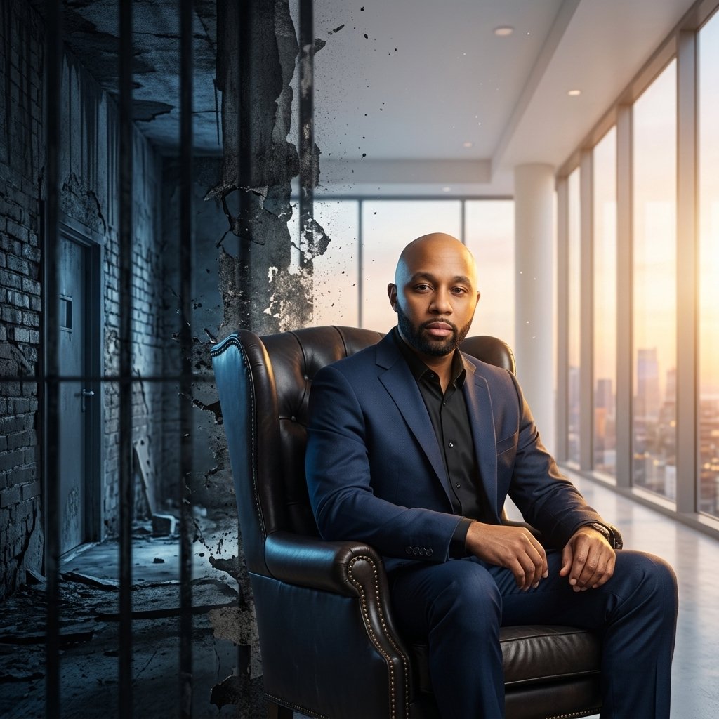 Louis Reed sitting in a visionary setting